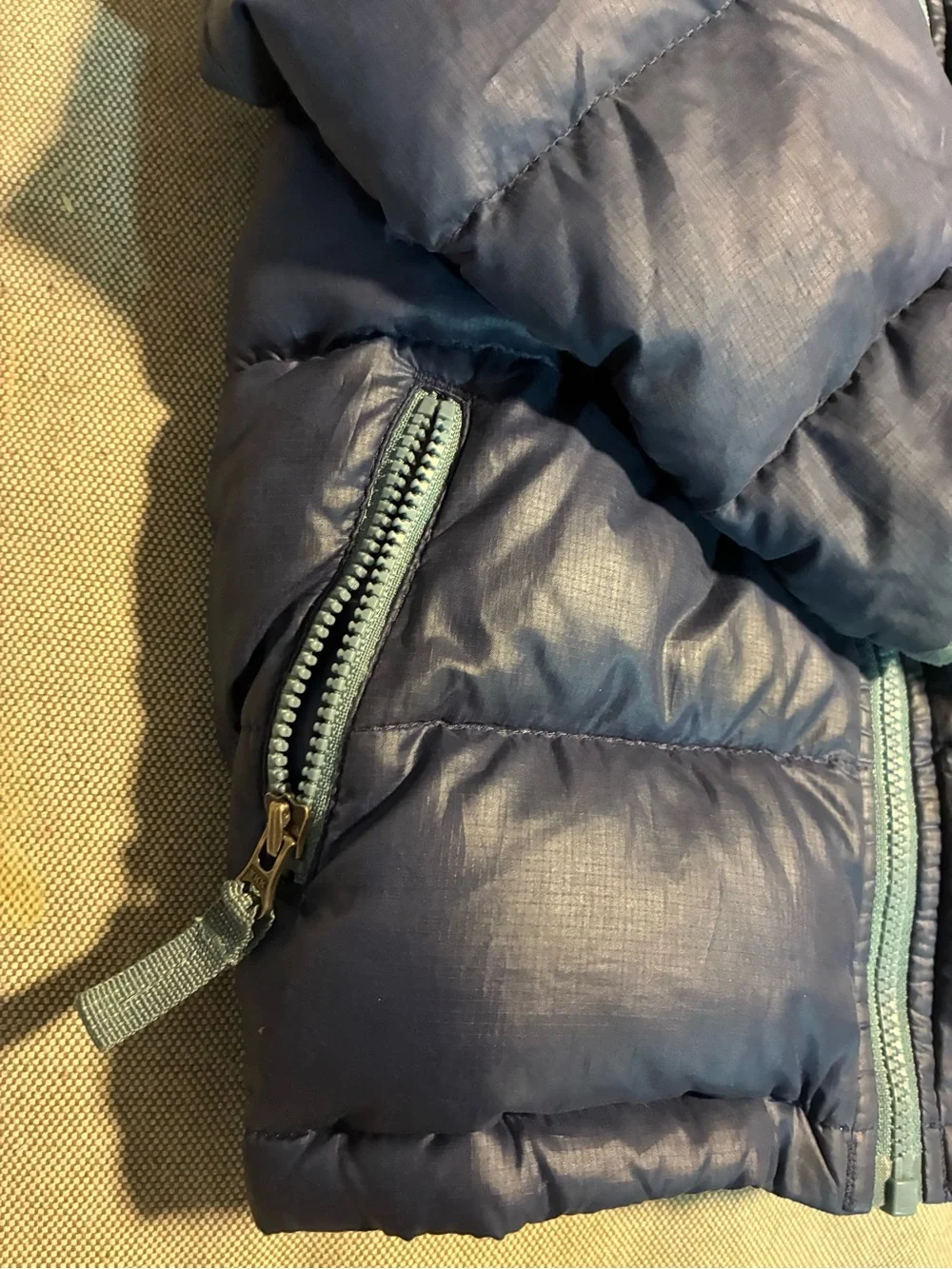 Patagonia Kids Navy and Light Blue Puffer Jacket